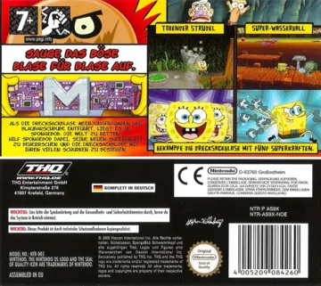 SpongeBob SquarePants - The Yellow Avenger (Europe) (En,Fr,De,Es,It,Nl) box cover back